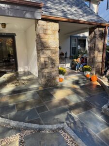 Bronxville, NY Flag stone & decorative gravel patio installation 5